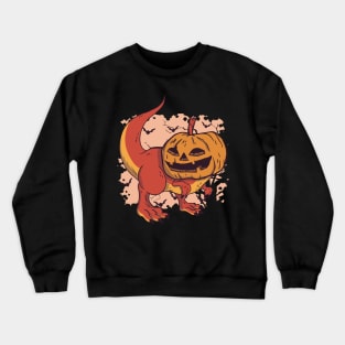 Halloween Pumpkin Dinosaur Spooky Creepy Cute Crewneck Sweatshirt